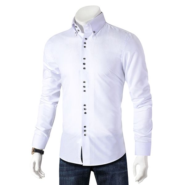 new fashion casual shirt men long sleeve slim fit men's casual button-down shirt formal dress shirts men clothes camisa, White;black
new fashion casual shirt men long sleeve slim fit men's casual button-down shirt formal dress shirts men clothes camisa, White;black