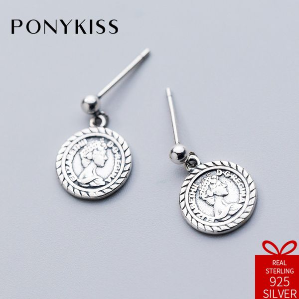 ponykiss 100% 925 sterling silver vintage round coin queen dangle drop earrings women fine jewelry accessory birthday party gift, Golden;silver
ponykiss 100% 925 sterling silver vintage round coin queen dangle drop earrings women fine jewelry accessory birthday party gift, Golden;silver