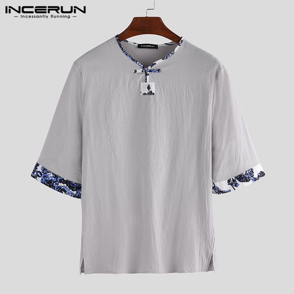 incerun ethnic style men shirt casual cotton print patchwork 2019 streetwear half sleeve vintage mens shirts, White;black
incerun ethnic style men shirt casual cotton print patchwork 2019 streetwear half sleeve vintage mens shirts, White;black