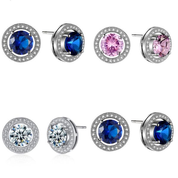 round zircon ear nail concise blue ear nail diamond round earring earings 18k gold plated earings woman swarovski, Silver
round zircon ear nail concise blue ear nail diamond round earring earings 18k gold plated earings woman swarovski, Silver