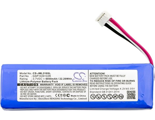 cameron sino 6000mah battery gsp1029102r for jbl charge 2 plus,charge 2+,charge 3 2015,check the place of 2 red and 2 black wire
cameron sino 6000mah battery gsp1029102r for jbl charge 2 plus,charge 2+,charge 3 2015,check the place of 2 red and 2 black wire