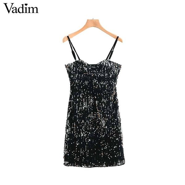 vadim women retro velvet sequined mini dress adjustable straps backless female casual dresses black party vestidos qd173, Black;pink
vadim women retro velvet sequined mini dress adjustable straps backless female casual dresses black party vestidos qd173, Black;pink