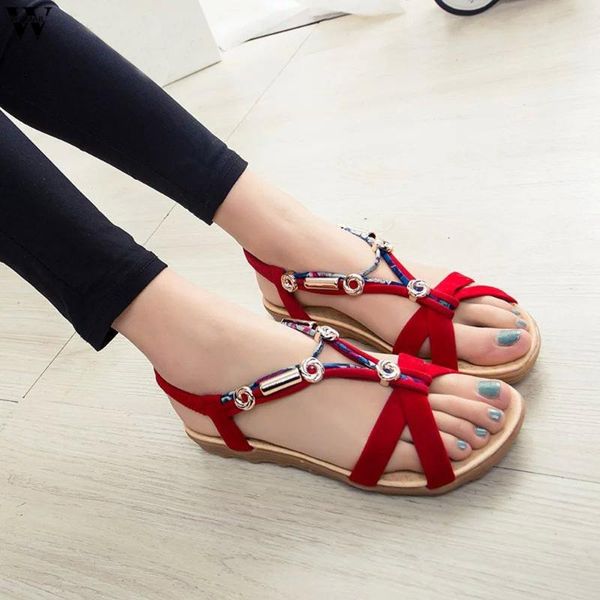 sandals women summer beach flip flops bohemian shoes fashion beaded flat jan14, Black
sandals women summer beach flip flops bohemian shoes fashion beaded flat jan14, Black