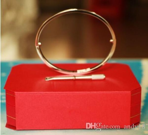 titanium steel love bracelets silver rose gold bangles women men screw screwdriver bracelet couple jewelry with box set sale, Black
titanium steel love bracelets silver rose gold bangles women men screw screwdriver bracelet couple jewelry with box set sale, Black