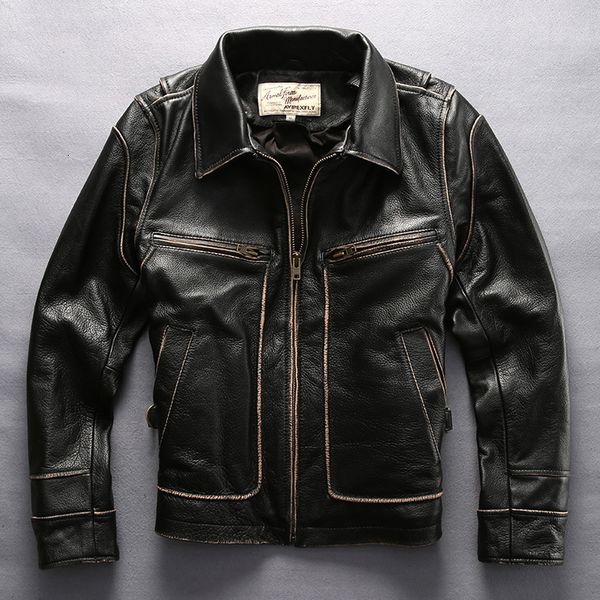 2020 vintage genuine leather jacket men turn down collar fashion cowskin wind jacket men's real leather coat motorcycle jackets, Black
2020 vintage genuine leather jacket men turn down collar fashion cowskin wind jacket men's real leather coat motorcycle jackets, Black