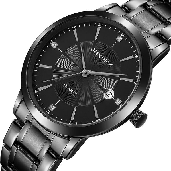 neutral watches geekthink brand quartz watches black stainless steel band casual wrist relojes para hombre, Slivery;brown
neutral watches geekthink brand quartz watches black stainless steel band casual wrist relojes para hombre, Slivery;brown