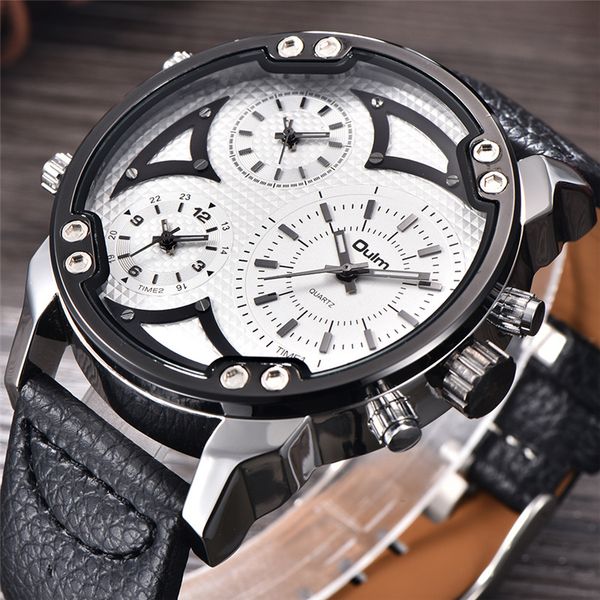 oulm unique big case watches men sports quartz analog clock 3 time zone leather strap casual wristwatch watch, Slivery;brown
oulm unique big case watches men sports quartz analog clock 3 time zone leather strap casual wristwatch watch, Slivery;brown