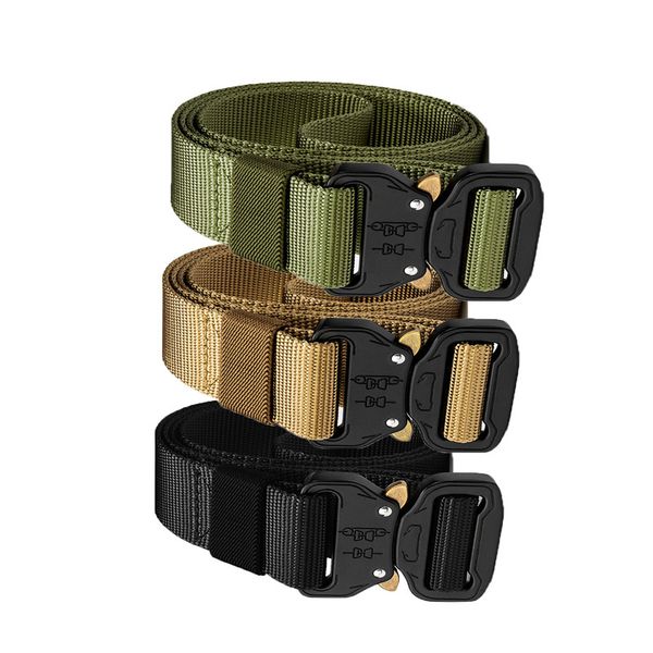 army tactical belt nylon belt men wide metal buckle cinturon heavy duty waist hunting training outdoor accessories, Black;gray
army tactical belt nylon belt men wide metal buckle cinturon heavy duty waist hunting training outdoor accessories, Black;gray