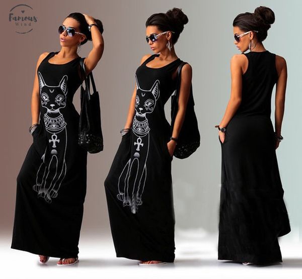cute women summer cat print sleeveless pencil dress long maxi dress party beach sundress gray white, Black;gray
cute women summer cat print sleeveless pencil dress long maxi dress party beach sundress gray white, Black;gray