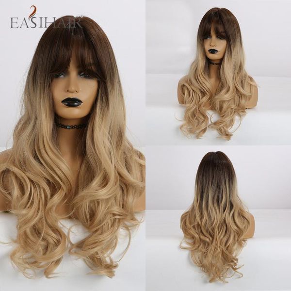 synthetic wigs easihair long wavy brown to blonde ombre hair with bangs heat resistant synthesis for women afro cosplay party, Black
synthetic wigs easihair long wavy brown to blonde ombre hair with bangs heat resistant synthesis for women afro cosplay party, Black
