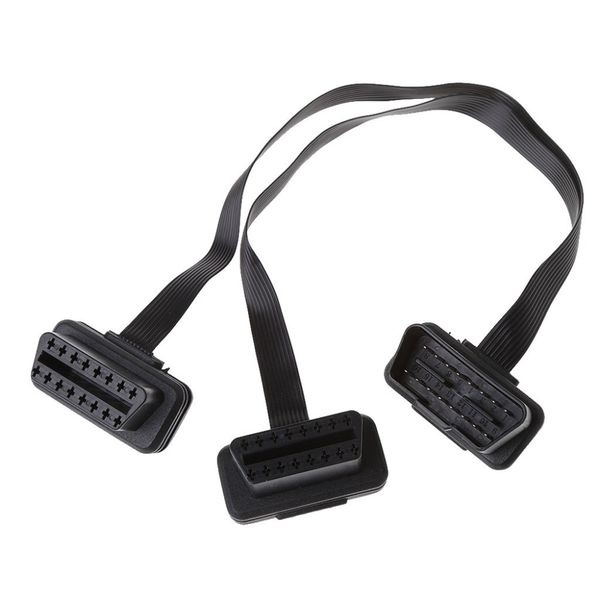 new 1 pc 16 pin obd2 male to double female splitter flat thin y connector extension cable high quality
new 1 pc 16 pin obd2 male to double female splitter flat thin y connector extension cable high quality