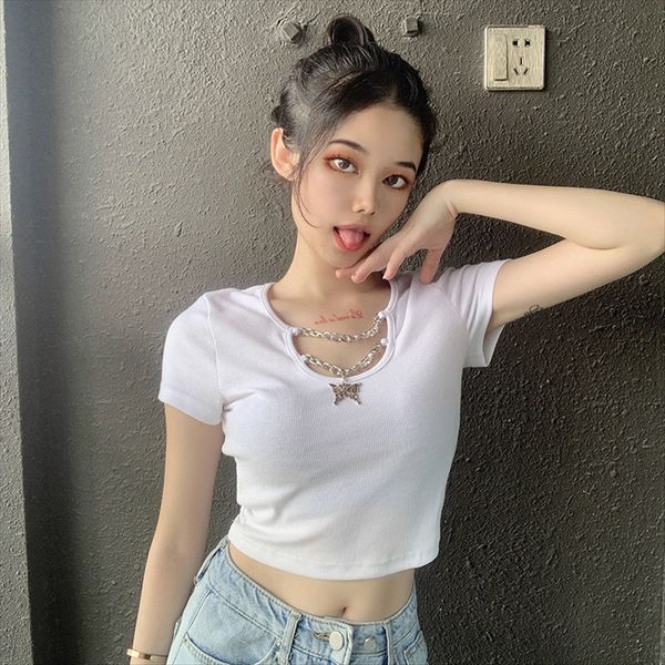suitable for small butterfly underwear underwear machine t-shirt chain butterfly metal pendant white knitted short-sleeved female ins de
suitable for small butterfly underwear underwear machine t-shirt chain butterfly metal pendant white knitted short-sleeved female ins de