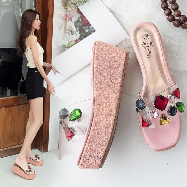 flat shoes female woman's slippers low slides on a wedge transparent heel women heels jelly flip flops 2020, Black
flat shoes female woman's slippers low slides on a wedge transparent heel women heels jelly flip flops 2020, Black