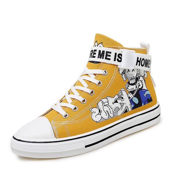 2020 fashion men's shoes high-cartoon graffiti couple canvas shoes personality student casual board men sneakers, Black
2020 fashion men's shoes high-cartoon graffiti couple canvas shoes personality student casual board men sneakers, Black