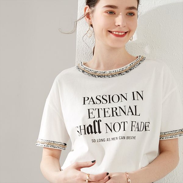 small xiangfeng temperament printed round collar t-shirt 2020 delicate south oil style foreign t-shirt style short sleeve female, White
small xiangfeng temperament printed round collar t-shirt 2020 delicate south oil style foreign t-shirt style short sleeve female, White