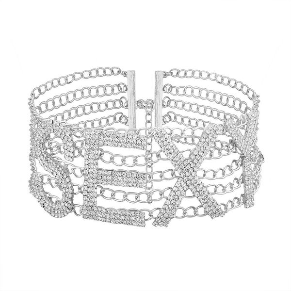 2020 exaggerated rhinestone necklace choker personalized english letters collar fashion ladies
2020 exaggerated rhinestone necklace choker personalized english letters collar fashion ladies