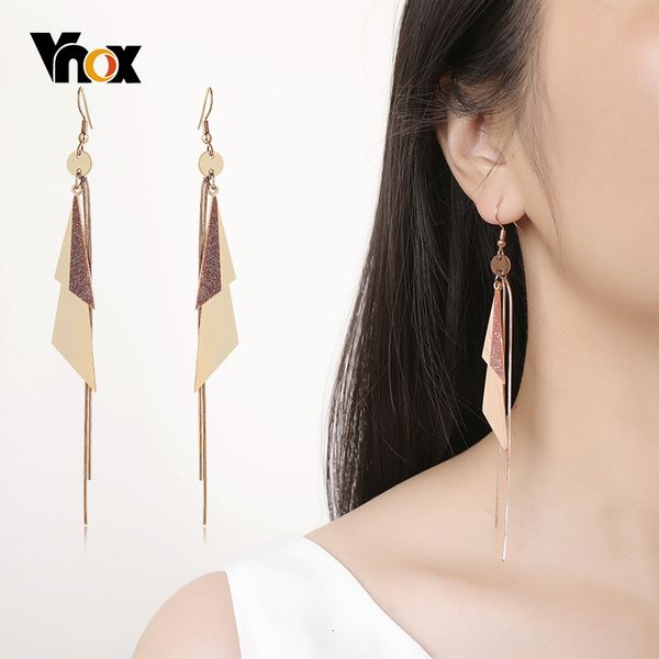 vnox trendy candid style long earrings for women rose gold tone stainless steel geometric triangle drop tassel dangle earrings, Golden
vnox trendy candid style long earrings for women rose gold tone stainless steel geometric triangle drop tassel dangle earrings, Golden