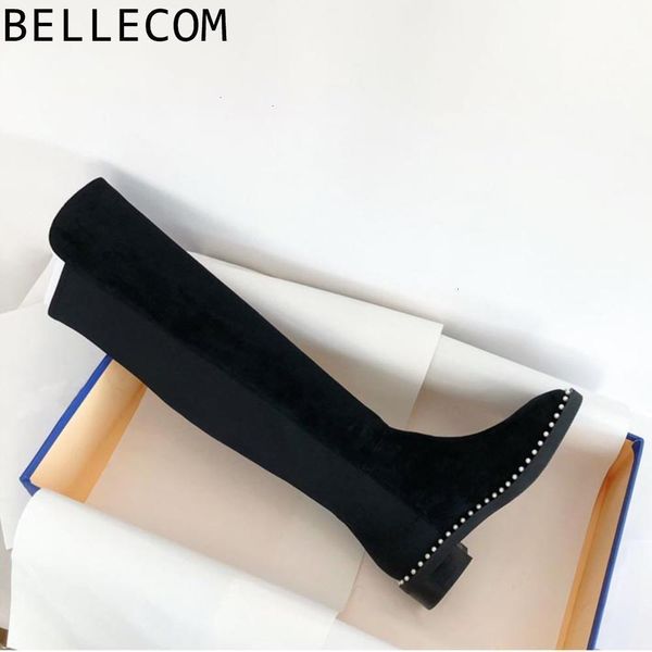 bellecom 4.5cm square with elastic force boots woman stovepipe boots mi pearl elastic force overknee high, Black
bellecom 4.5cm square with elastic force boots woman stovepipe boots mi pearl elastic force overknee high, Black