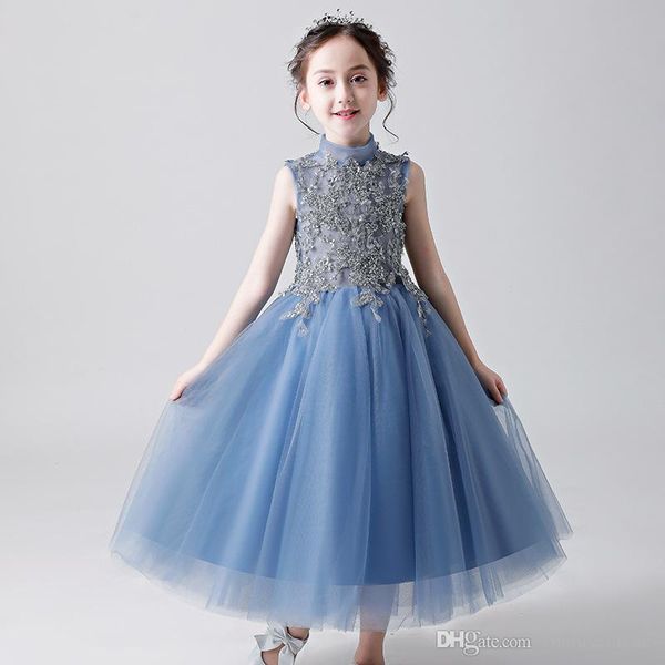 flower girl' birthday banquet lace stitching dress elegant girl evening party dress princess flower girls eucharist party dress, White;blue
flower girl' birthday banquet lace stitching dress elegant girl evening party dress princess flower girls eucharist party dress, White;blue