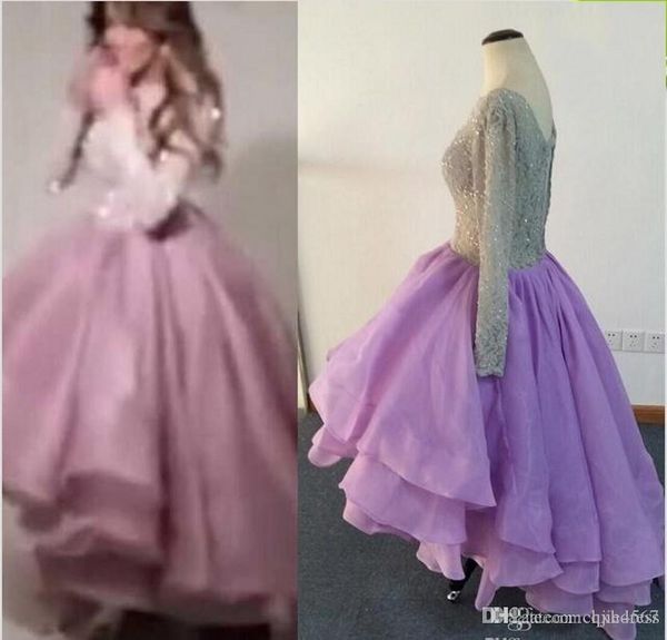 2019 new with long sleeves vestidos de fiesta silver lace beaded tiered organza middle east party dresses hi lo prom dresses aw271, Black
2019 new with long sleeves vestidos de fiesta silver lace beaded tiered organza middle east party dresses hi lo prom dresses aw271, Black