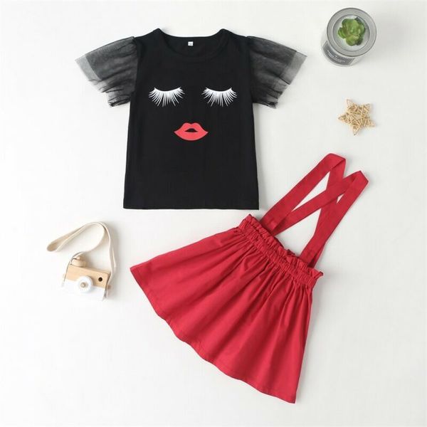 2pcs toddler kid baby girl clothes t-shirt bib skirts dress summer outfit set, White
2pcs toddler kid baby girl clothes t-shirt bib skirts dress summer outfit set, White