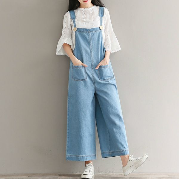 wide legs overall with pockets 2019 spring 5xl plus size overalls denim overalls women tll008, Black;white
wide legs overall with pockets 2019 spring 5xl plus size overalls denim overalls women tll008, Black;white