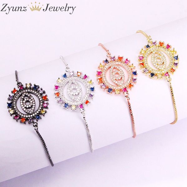 10pcs, multi cz micro cubic zirconia charm round eye shape bracelet adjustable chain bracelets for women jewelry, Black
10pcs, multi cz micro cubic zirconia charm round eye shape bracelet adjustable chain bracelets for women jewelry, Black
