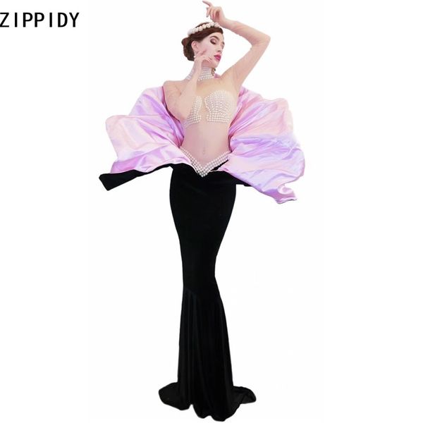 new arrivals transparent sleeves pearls dress women's birthday celebrate dress dancer show prom wear long dresses, Black;red
new arrivals transparent sleeves pearls dress women's birthday celebrate dress dancer show prom wear long dresses, Black;red