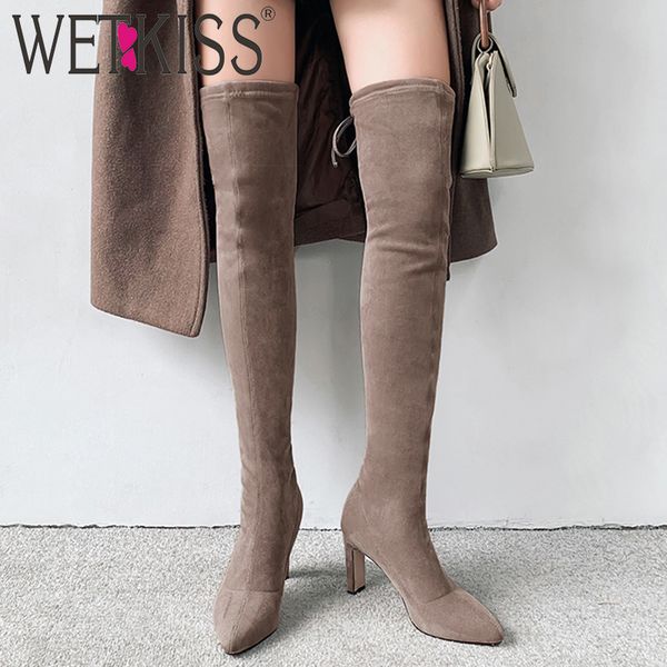wetkiss over the knee boots women sttetch flock bootfemale high heels zip shoes ladies pointed toe shoes women winter 2020 new, Black
wetkiss over the knee boots women sttetch flock bootfemale high heels zip shoes ladies pointed toe shoes women winter 2020 new, Black