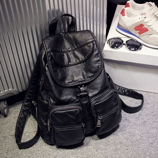 kunzite women backpack pu leather soft black backpack female large capacity ladies bagpack for teenage drawstring bag 2020
kunzite women backpack pu leather soft black backpack female large capacity ladies bagpack for teenage drawstring bag 2020