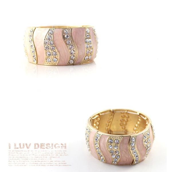 fashion bracelet studded with shiny zircon gems black blue pink color extensible elastic rope bangle 3cm wide, White
fashion bracelet studded with shiny zircon gems black blue pink color extensible elastic rope bangle 3cm wide, White
