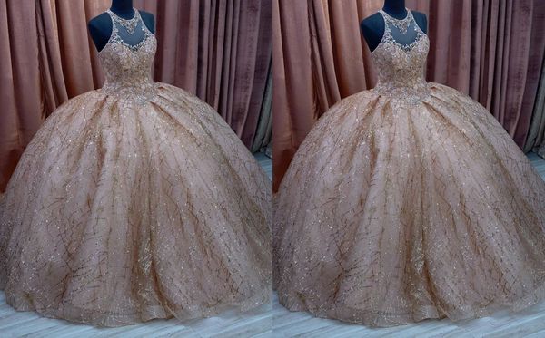 sparkly designer rose gold sequined 2022 prom quinceanera dresses ball gown sheer neck jewel crystal bead long evening formal pageant dress, Black
sparkly designer rose gold sequined 2022 prom quinceanera dresses ball gown sheer neck jewel crystal bead long evening formal pageant dress, Black