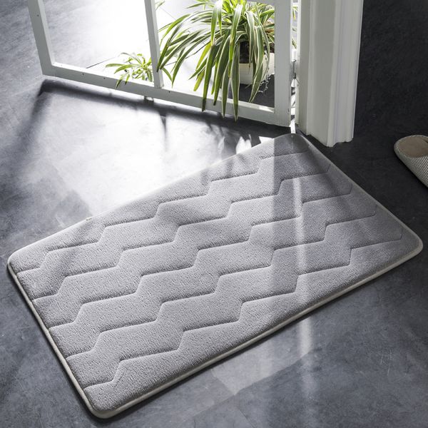 

bath mats simple ripple home bathroom door mat absorbent non-slip carpet easy to clean super soft comfort foot