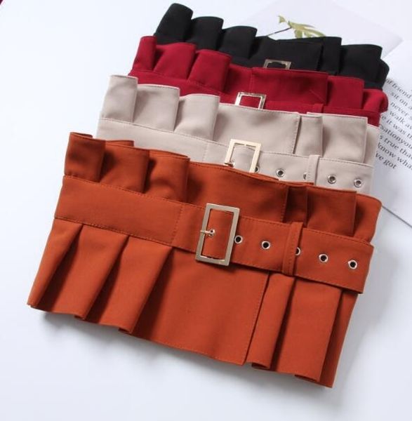 women's runway fashion fabric pleated cummerbunds female dress corsets waistband belts decoration wide belt r1471, Black;brown
women's runway fashion fabric pleated cummerbunds female dress corsets waistband belts decoration wide belt r1471, Black;brown
