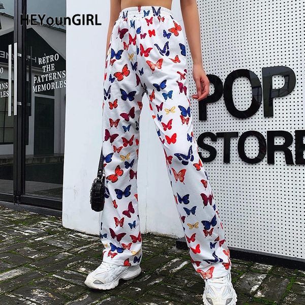 heyoungirl casual loose butterfly print straight long trousers ladies fashion high waist pants women summer streetwear sweatpant, Black;white
heyoungirl casual loose butterfly print straight long trousers ladies fashion high waist pants women summer streetwear sweatpant, Black;white