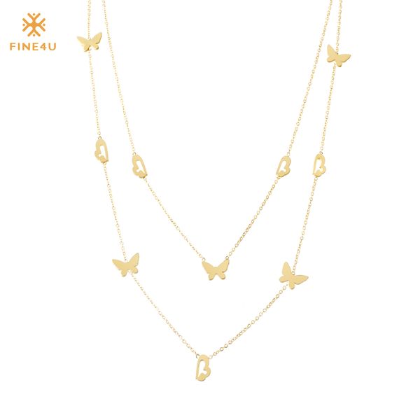fine4u n130 double layer choker necklaces 316l stainless steel butterfly necklaces for mother's day gifts 2019 fashion jewelry, Golden;silver
fine4u n130 double layer choker necklaces 316l stainless steel butterfly necklaces for mother's day gifts 2019 fashion jewelry, Golden;silver