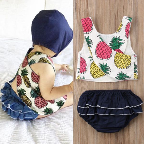 2018 summer new pineapple 2pcs kids baby girls sleeveless shirt pineapple vest +shorts toddler casual outfits clothes sets, Pink;blue
2018 summer new pineapple 2pcs kids baby girls sleeveless shirt pineapple vest +shorts toddler casual outfits clothes sets, Pink;blue