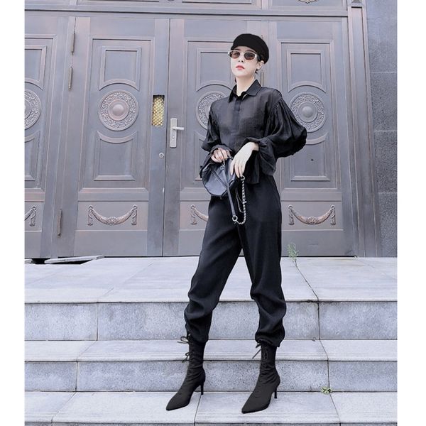 ael casual radish pants drawstring slim loose high waist women's chic trousers spring 2020 female fashion pants, Black;white
ael casual radish pants drawstring slim loose high waist women's chic trousers spring 2020 female fashion pants, Black;white
