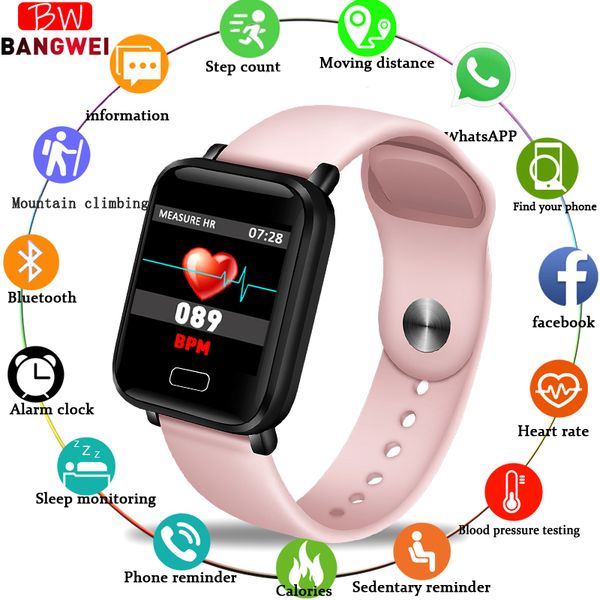 bangwei 2019 new pink smart watch women men fitness watch heart rate smart sport watches for ios android, Slivery;brown
bangwei 2019 new pink smart watch women men fitness watch heart rate smart sport watches for ios android, Slivery;brown