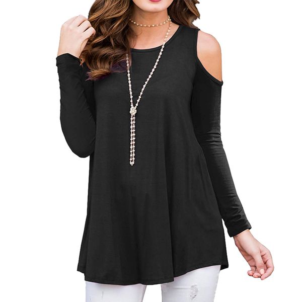 women summer soft casual office loose blouse solid cold shoulder breathable daily crew neck pullover fashion stretchy tunic, White
women summer soft casual office loose blouse solid cold shoulder breathable daily crew neck pullover fashion stretchy tunic, White