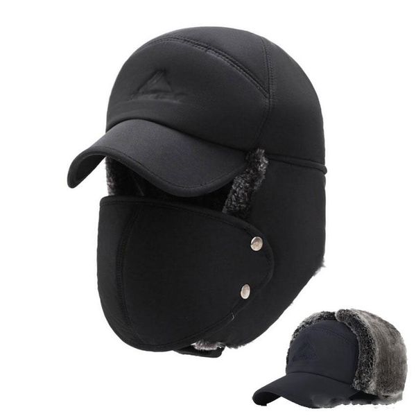 mens winter hats ear flaps bomber hats with brim and face mask warm hat for men russian waterproof ski cap male accessories, Blue;gray
mens winter hats ear flaps bomber hats with brim and face mask warm hat for men russian waterproof ski cap male accessories, Blue;gray
