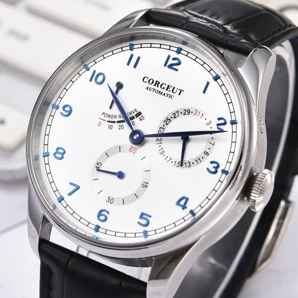 corgeut 42mm automatic mechanical men watch fashtion seagull power reserve date business waterproof leather strap wristwatch men, Slivery;brown
corgeut 42mm automatic mechanical men watch fashtion seagull power reserve date business waterproof leather strap wristwatch men, Slivery;brown