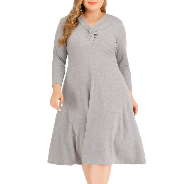 casual dresses 2021 summer party dress for fat female plus size vintage women gray v neck long sleeve slim midi xl-5xl, Black;gray
casual dresses 2021 summer party dress for fat female plus size vintage women gray v neck long sleeve slim midi xl-5xl, Black;gray