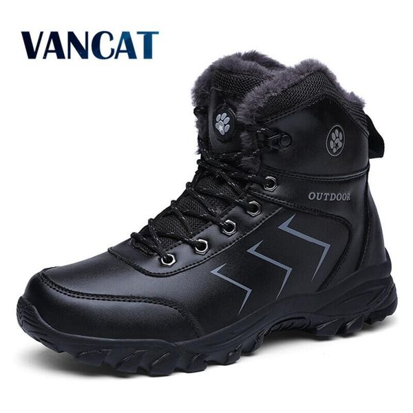 winter warm thicken plush men snow boots leather men boots outdoor waterproof hiking non-slip ankle, Black
winter warm thicken plush men snow boots leather men boots outdoor waterproof hiking non-slip ankle, Black