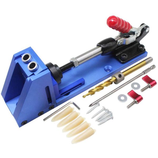 

woodworking guide carpenter kit system inclined hole drill tools clamp base drill bit kit system pocket hole jig