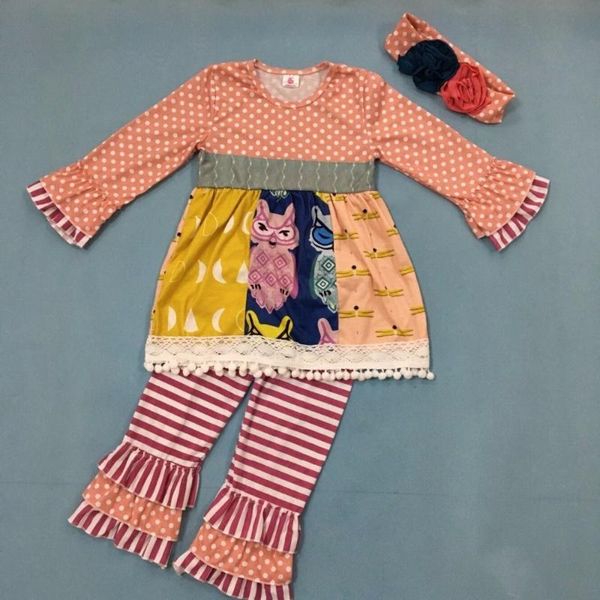 new boutique girls fall outfits polka dot floral kids ruffle striped pants outfits children clothing sets with headband f014, White
new boutique girls fall outfits polka dot floral kids ruffle striped pants outfits children clothing sets with headband f014, White