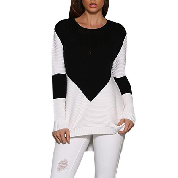 autumn winter women's sweater long sleeve colorblock hollow knitted sweater wrap pullover knitted jumpers sweter mujer @8, White;black
autumn winter women's sweater long sleeve colorblock hollow knitted sweater wrap pullover knitted jumpers sweter mujer @8, White;black