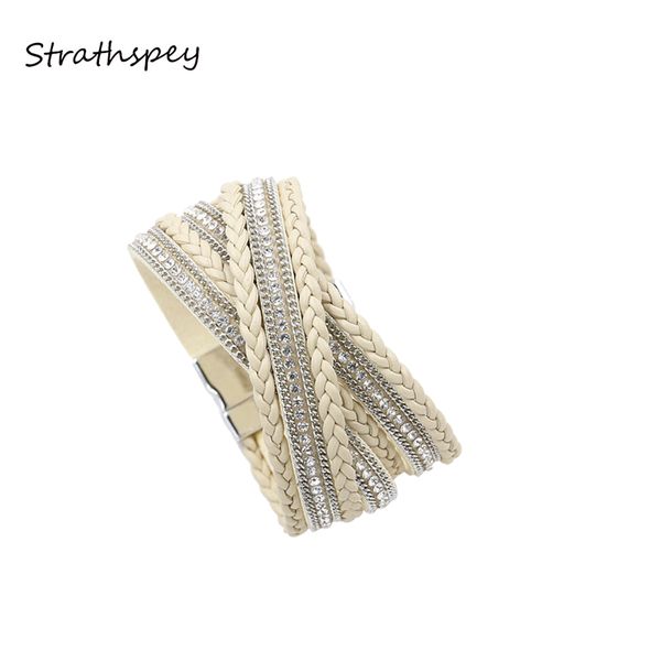 tennis strathspey rhinestone leather bracelet for women woven magnetic silver gold color bracelets boho wrap wristband, Golden;silver
tennis strathspey rhinestone leather bracelet for women woven magnetic silver gold color bracelets boho wrap wristband, Golden;silver