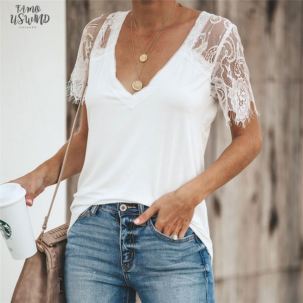 lace t shirt women v neck tee summer t shirt slim fit short sleeve 2020 tee shirts women clothes, White
lace t shirt women v neck tee summer t shirt slim fit short sleeve 2020 tee shirts women clothes, White