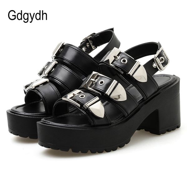 gdgydh fashion buckle gothic shoes summer block heels rubber sole platform sandals women gladiator shoes footwear y200620, Black
gdgydh fashion buckle gothic shoes summer block heels rubber sole platform sandals women gladiator shoes footwear y200620, Black